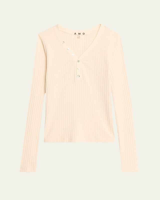 Dearest Ribbed Henley Top